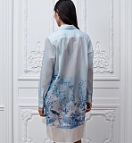 Dioriviera Long Blouse White and Navy Blue