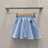 Miu Miu Gingham Ruffled Crop Top & Pleated Mini Skirt Set