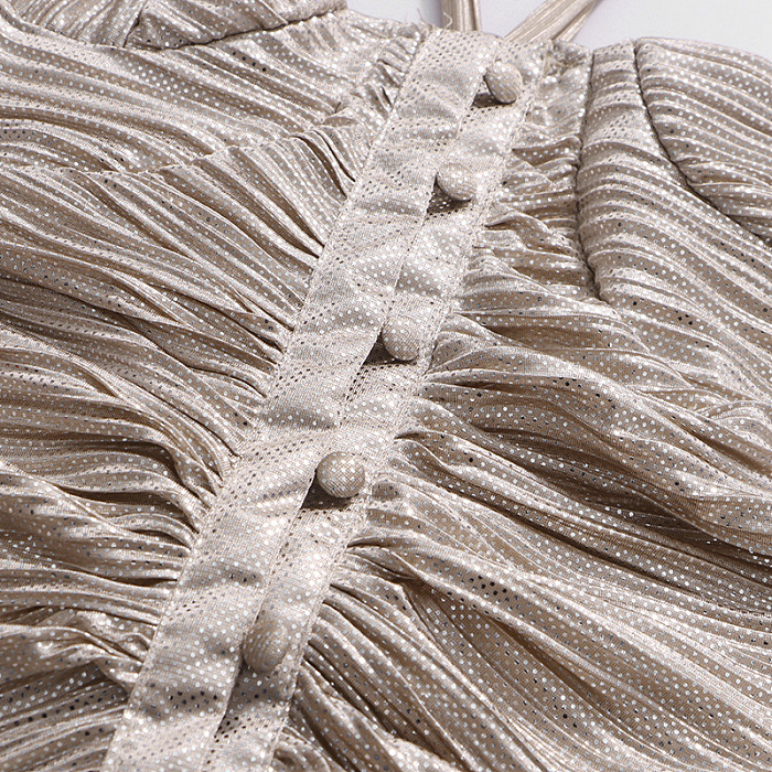 Pleated Corset Maxi Dress