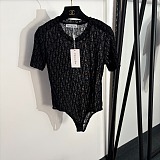 Dior Oblique Monogram Lace Bodysuit & Midi Skirt Set