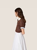 Miu Miu Knit Polo Top in Vintage Brown