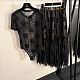 Baroque Embossed Mesh Bodysuit & Tiered Tulle Skirt