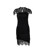 Lace Dress with Cape