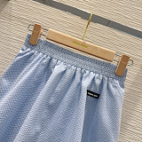 Miu Miu Gingham Ruffled Crop Top & Pleated Mini Skirt Set