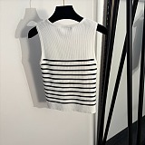 Dior Racerback Breton Stripe Knit Vest