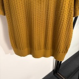 Miu Miu Pointelle Knit Short Sleeve Tee