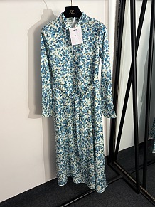 Dior Ditsy Floral Long Sleeve Shirtdress