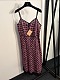 Miu Miu Printed Slip Dress with Lace Hem
