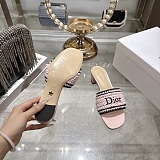 Dioriviera Dior Woven Heeled Slide in Pink