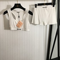 Ribbed Knit Logo Bralette & Boxer Shorts Set