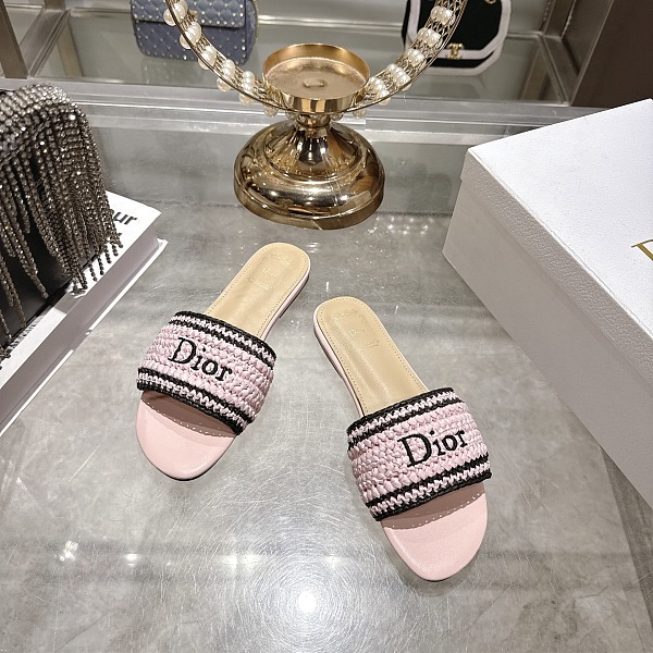 Dioriviera Dior Woven Slide in Pink