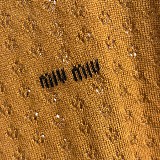 Miu Miu Pointelle Knit Short Sleeve Tee