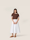 Miu Miu Knit Polo Top in Vintage Brown