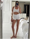 Ribbed Knit Logo Bralette & Boxer Shorts Set