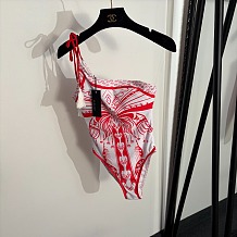 One-Shoulder Baroque Print Bodysuit