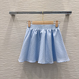 Miu Miu Gingham Ruffled Crop Top & Pleated Mini Skirt Set