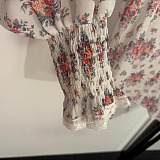 D&G  Small Flower Bouquets-print Chiffon Top