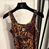 D&G Leopard Print Slip Maxi Dress
