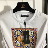 D&G Sicilian Maiolica Graphic Muscle Tee with Front Tie