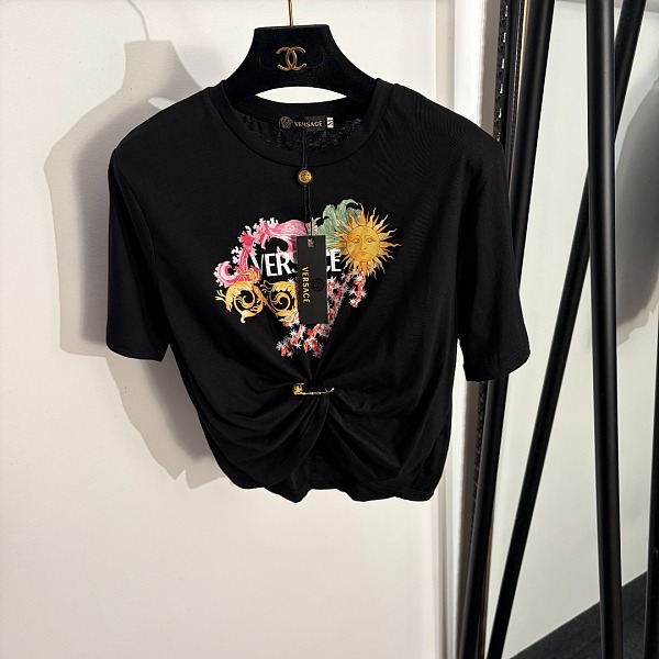 Baroque Graphic Tee with Safety Pin