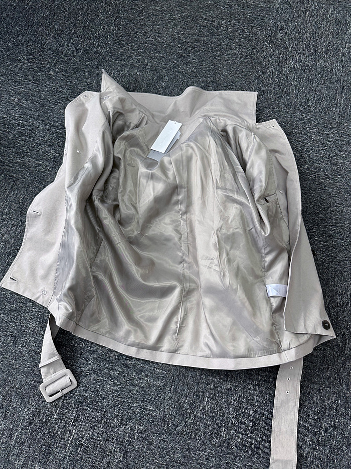 Double-Breasted Belted Trench Coat