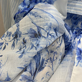 Dioriviera Long Blouse White and Navy Blue