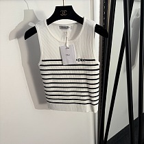 Dior Racerback Breton Stripe Knit Vest