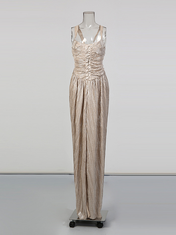 Pleated Corset Maxi Dress