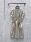 Dior Utility Cotton Shirtdress with Drawstring Waist