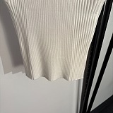 Miu Miu Ribbed Tank Top with Lace Trim
