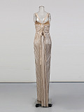Pleated Corset Maxi Dress