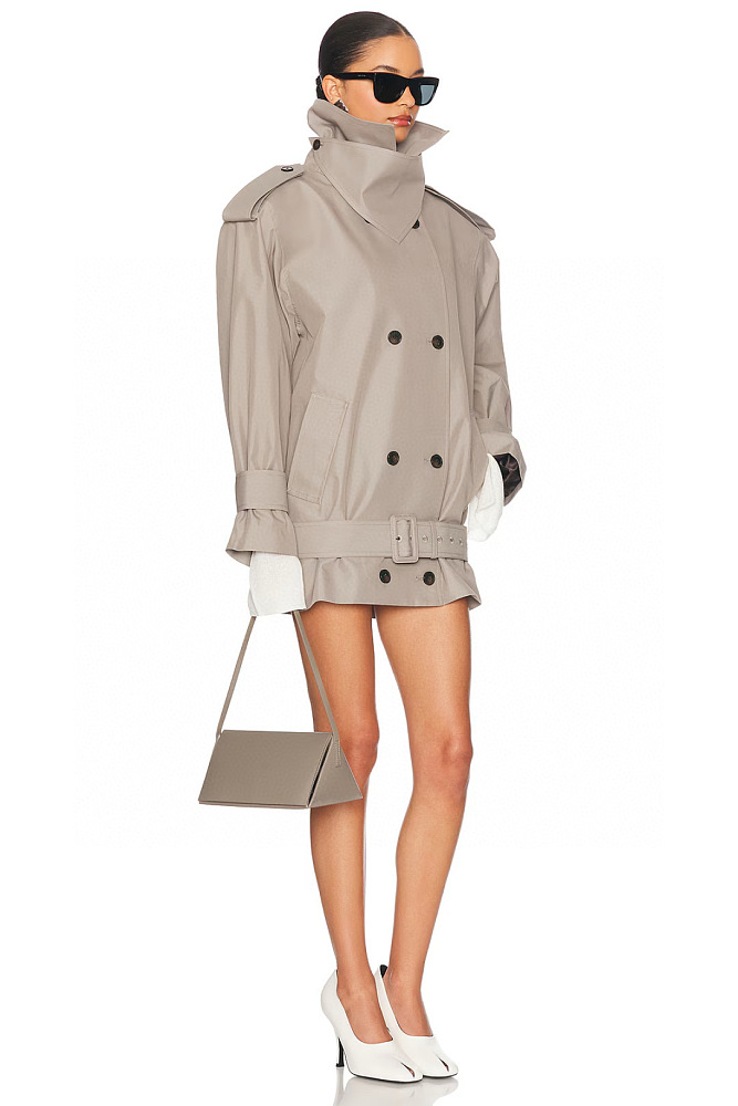 Double-Breasted Belted Trench Coat