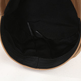 Women's Leather Brim Buckle  Beret Cap