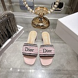 Dioriviera Dior Woven Heeled Slide in Pink