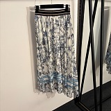 Dior Toile de Jouy Print Shirt & Pleated Skirt Set