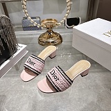 Dioriviera Dior Woven Heeled Slide in Pink