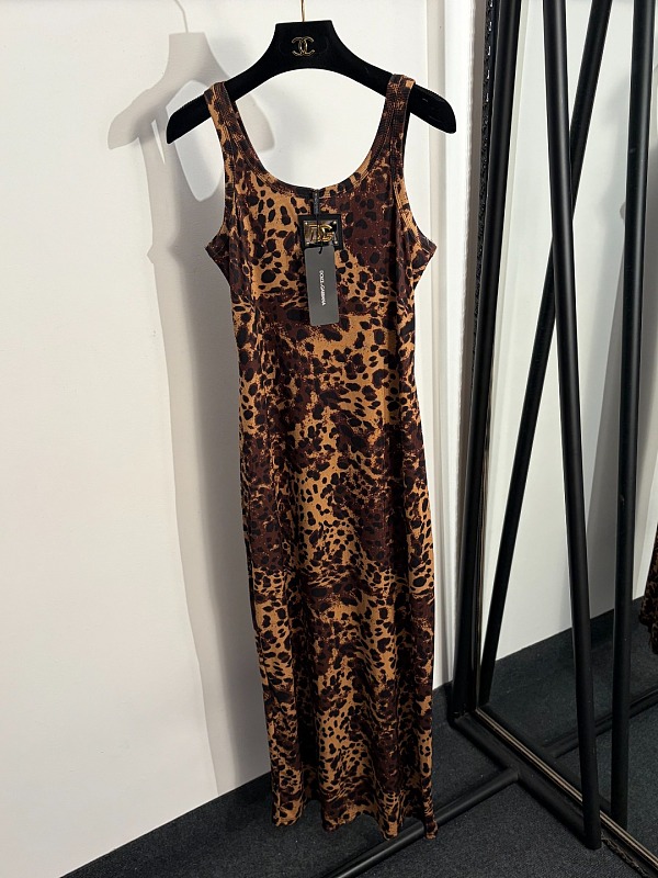 D&G Leopard Print Slip Maxi Dress
