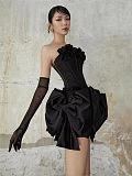 Lace Up Strapless Gown