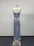 Satin Midi Dress with Lace