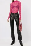 Marine Serre Moonogram Mesh Flock Fitted Top - Pink