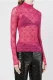 Marine Serre Moonogram Mesh Flock Fitted Top - Pink