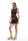 Leopard Print Open Back & Skort Set