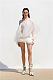 Asymmetric Ruffled Tulle Mini Dress in Ivory White