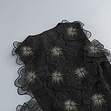 Black Floral Applique Lace Mini Dress