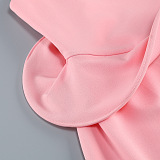 Pink Sleeveless Shift Dress with Peplum Floral Detail