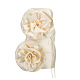 White Strapless Oversized Floral Satin Mini Dress