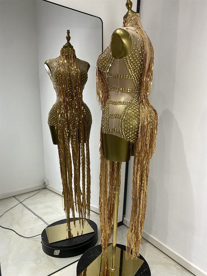 Rhinestone Fringes Luxe Party Dress