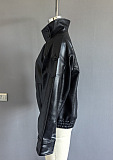 Cropped Cargo Leather Jacket