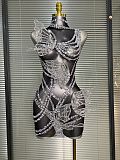 Rhinestone Chain Luxe Party Dress