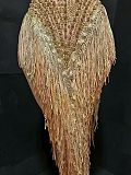 Rhinestone Fringes Halter Party Dress